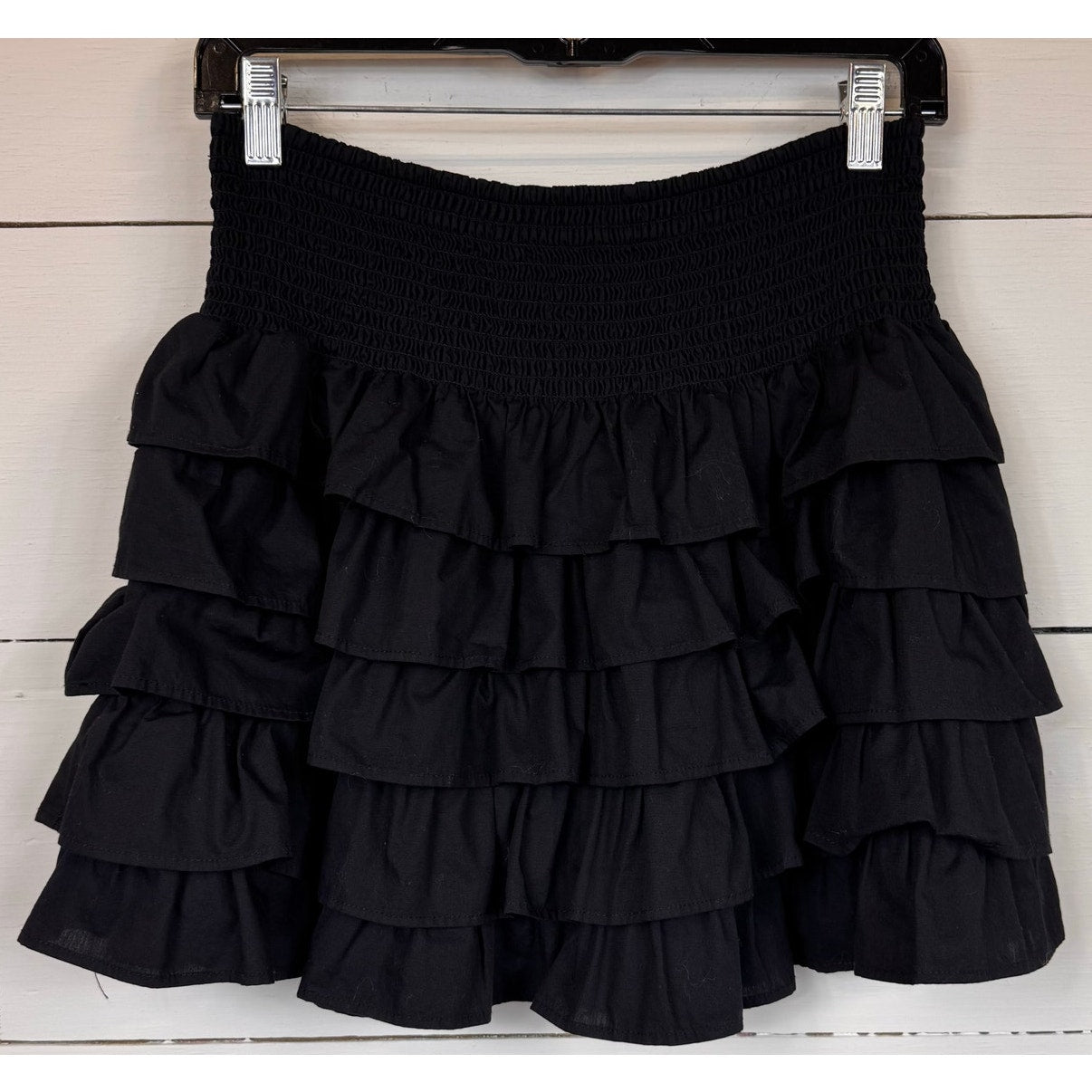 Forever 21 Black Ruffle Mini Skirt Women's Size Large