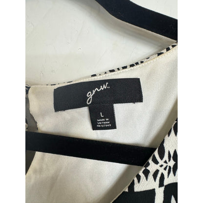 GNW Black & White Sleeveless Knee-length Dress Women's Large