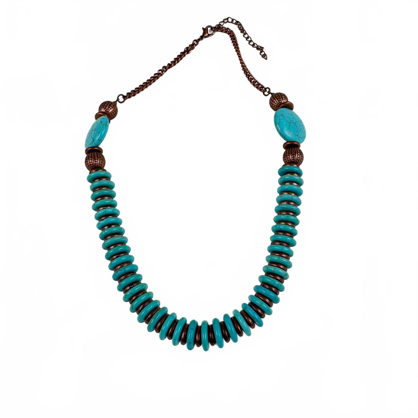 Fashion Jewelry Copper and Turquoise Women's Necklace