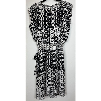 GNW Black & White Sleeveless Knee-length Dress Women's Large