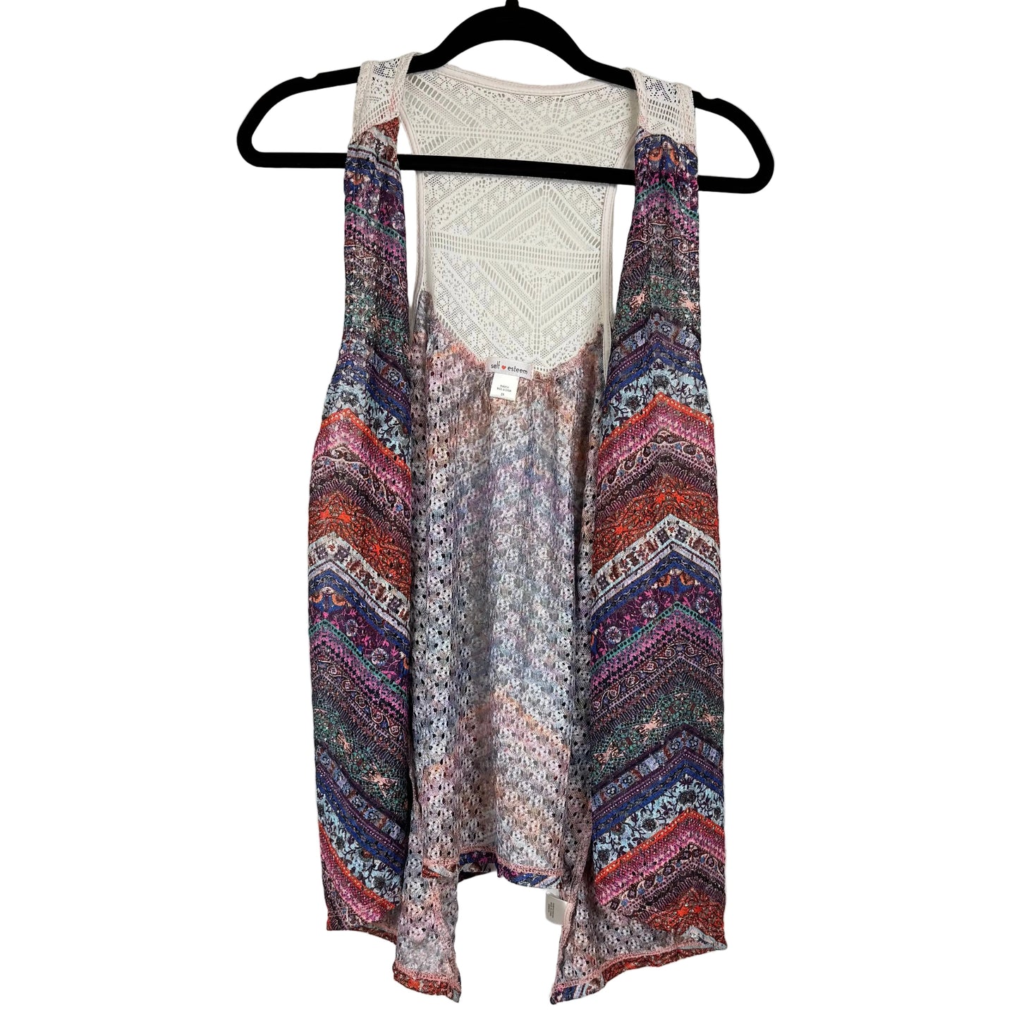 Self Esteem Multicolor Open Lace Kimono Women's Size 2X