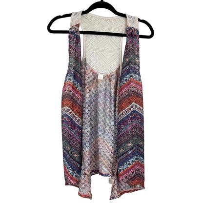 Self Esteem Multicolor Open Lace Kimono Women's Size 2X