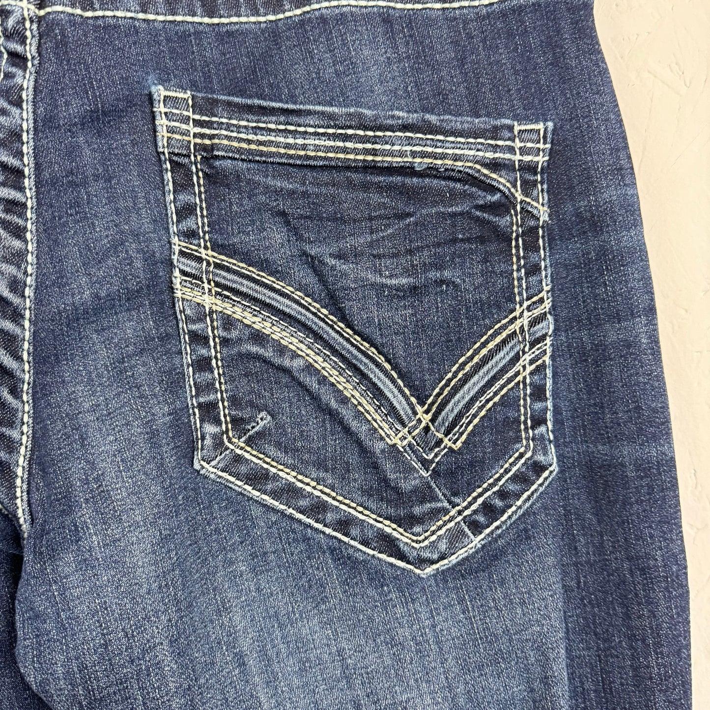 Buckle Black Blue Straight Leg Jeans Men's 34R