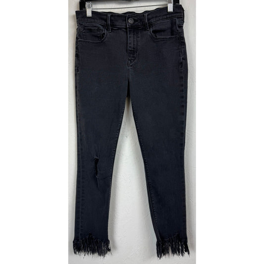 Express Black Skinny Mid-Rise Cropped Jeans Women's 8