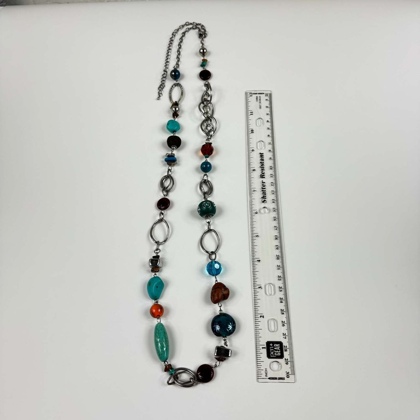 Fashion Jewelry Copper Turquoise Beaded Silver Women's Necklace