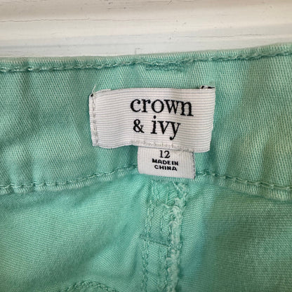 Crown & Ivy Green Skinny Pants Women's Size 12