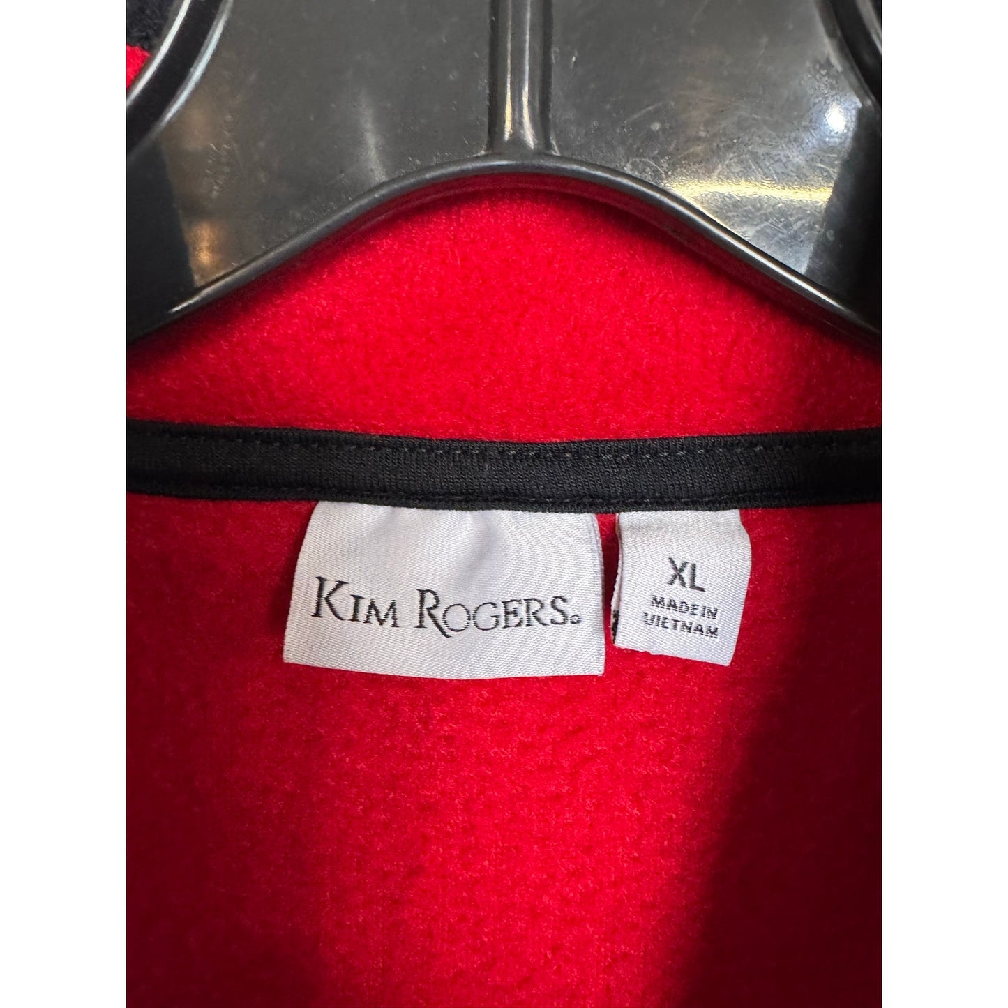 Kim Rogers Red & Black Fleece Vest Women's XL