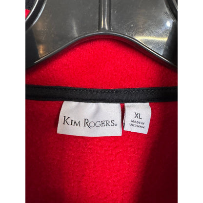 Kim Rogers Red & Black Fleece Vest Women's XL
