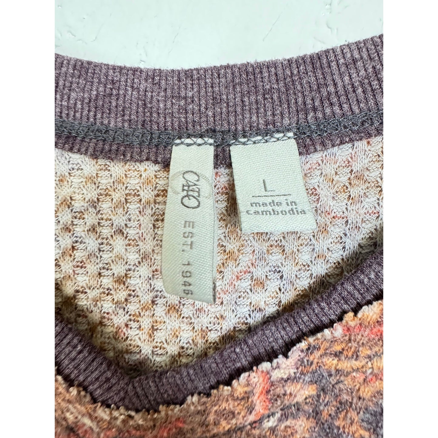 Cato Brown Long Sleeve Blouse Women's Large