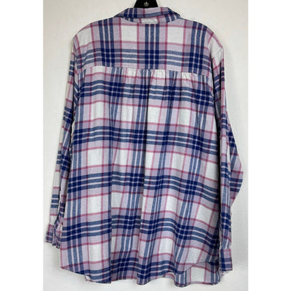 Croft & Barrow Blue Long Sleeve Button Up Blouse Women's 3X