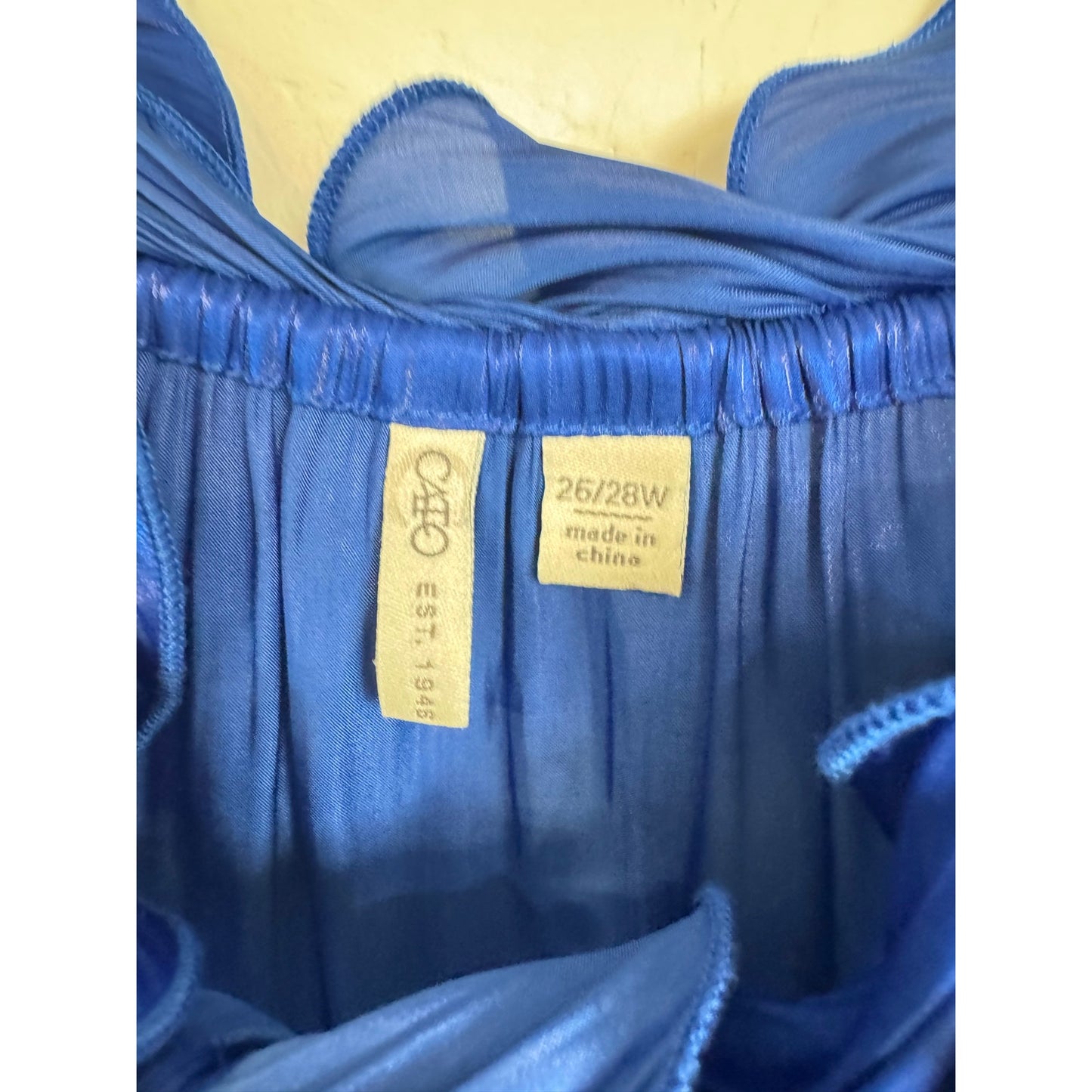 Cato Blue Long Sleeve Blouse Women's 26/28W