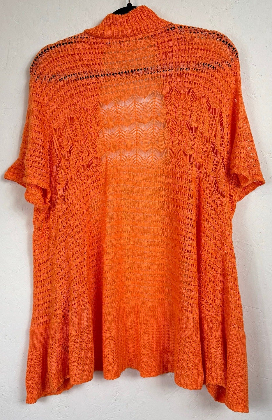 Cato Orange Short Sleeve Open Cardigan Women's 22/24W