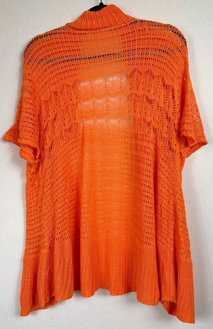 Cato Orange Short Sleeve Open Cardigan Women's 22/24W
