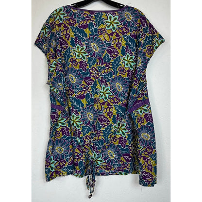 Cato Blue Short Sleeve Blouse Women's 26/28W
