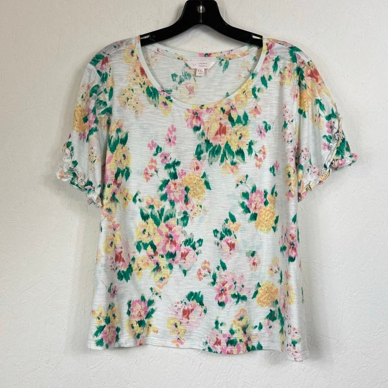 Lauren Conrad White Short Sleeve Blouse Women's XXL