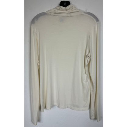 Jillian Nicole White Long Sleeve Turtleneck Blouse Women's Large