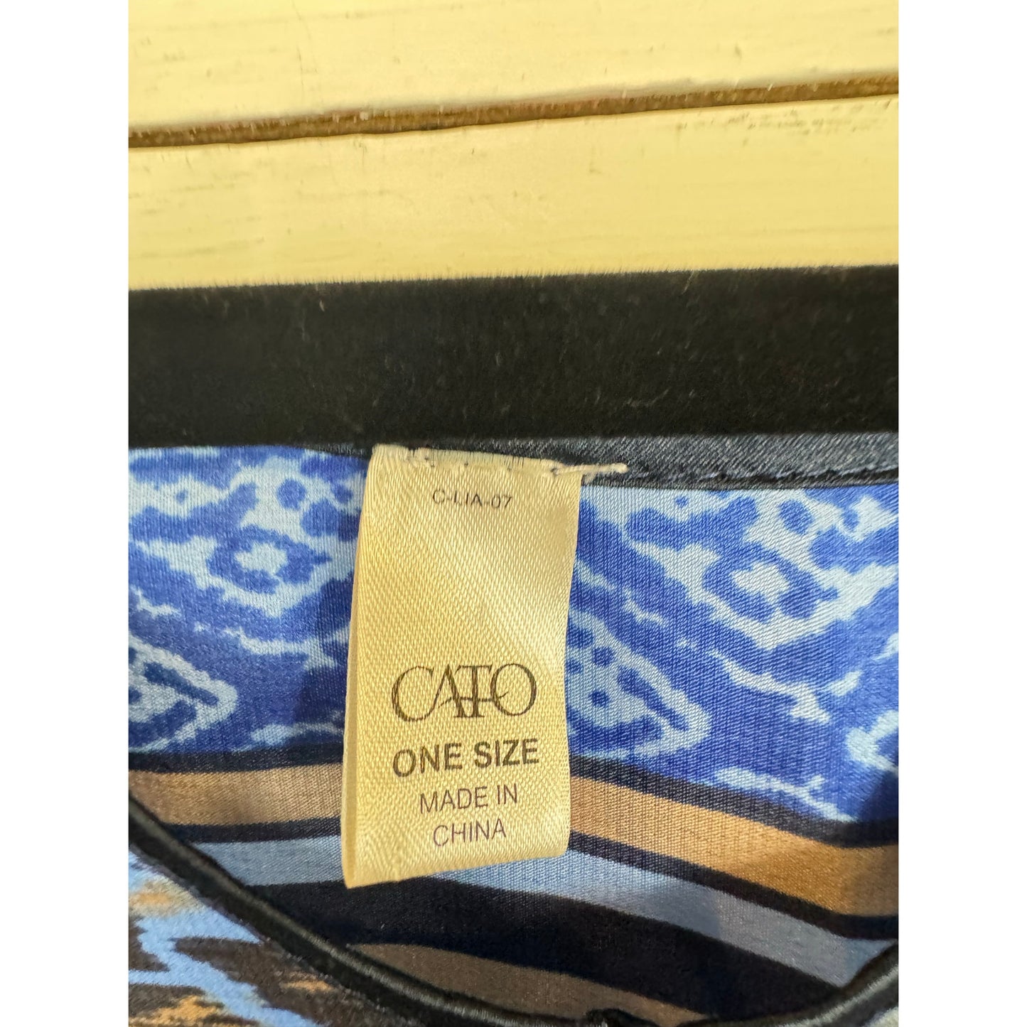 Cato Blue Black Shaw Women's One Size