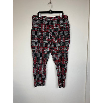 Avenue Gray Red Cropped Pants Women's 28