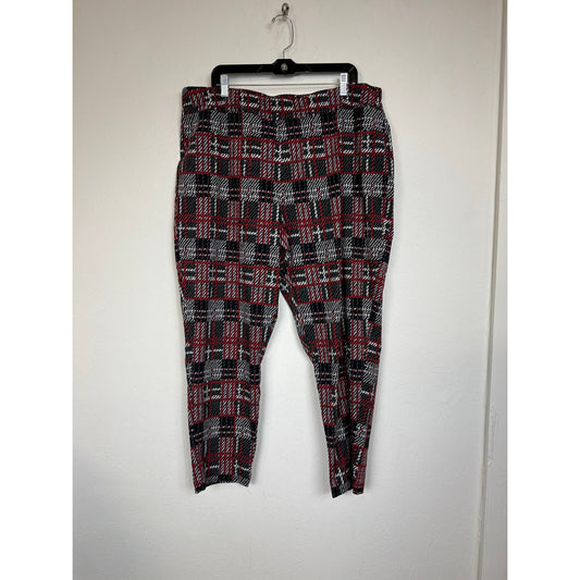 Avenue Gray Red Cropped Pants Women's 28