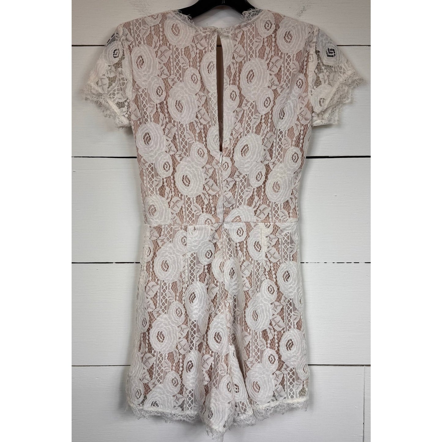 Francesca's White Lace Romper Women's Size XS