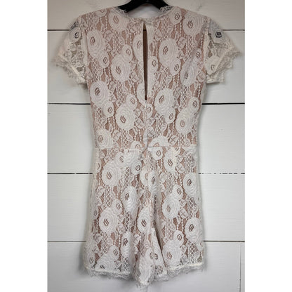 Francesca's White Lace Romper Women's Size XS