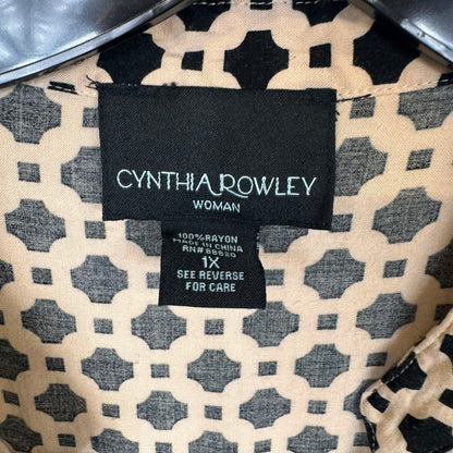 Cynthia Rowley Short Sleeve Blouse Women's Size 1X