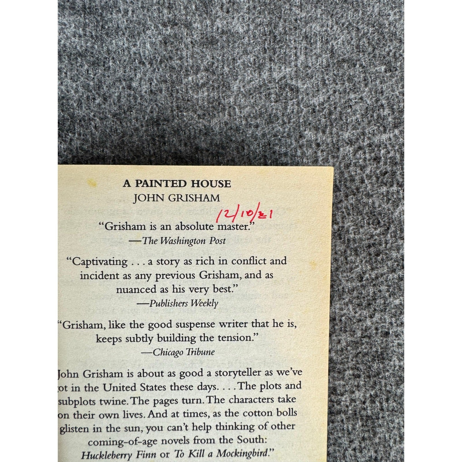 A Painted House by John Grisham (Paperback)