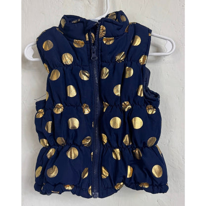 Healthtex Blue And Gold Sleeveless Puffer Vest Girl's Size 3t