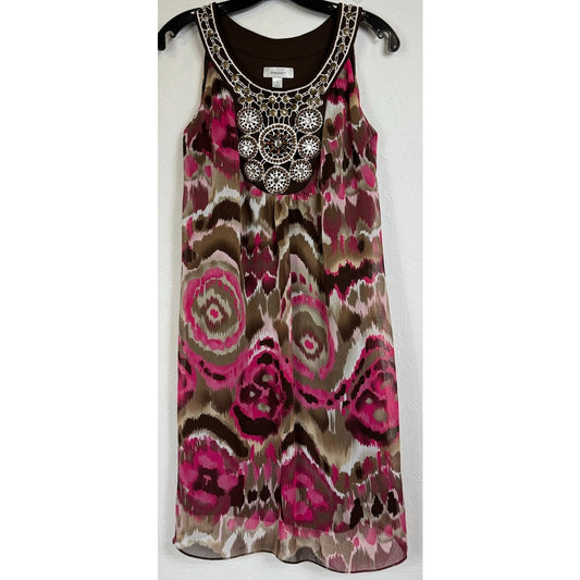 Dressbarn Brown Sleeveless Knee-length Dress Women's 10