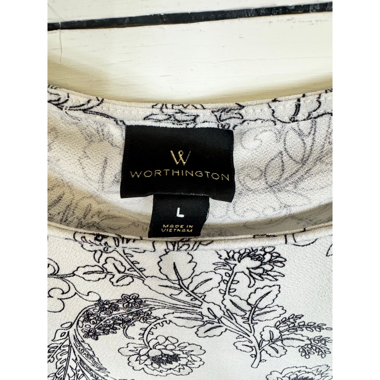 Worthington Short Sleeve Blouse Women's Size Large