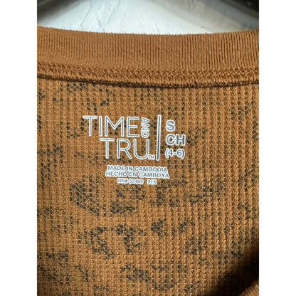 Time And Tru Brown Long Sleeve Shirt Women's Small