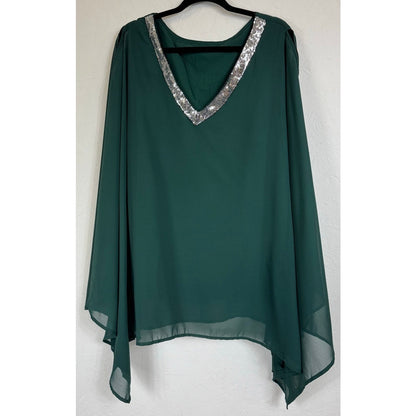 Green 2pc Set Blouse and Pants Women's Size 4X