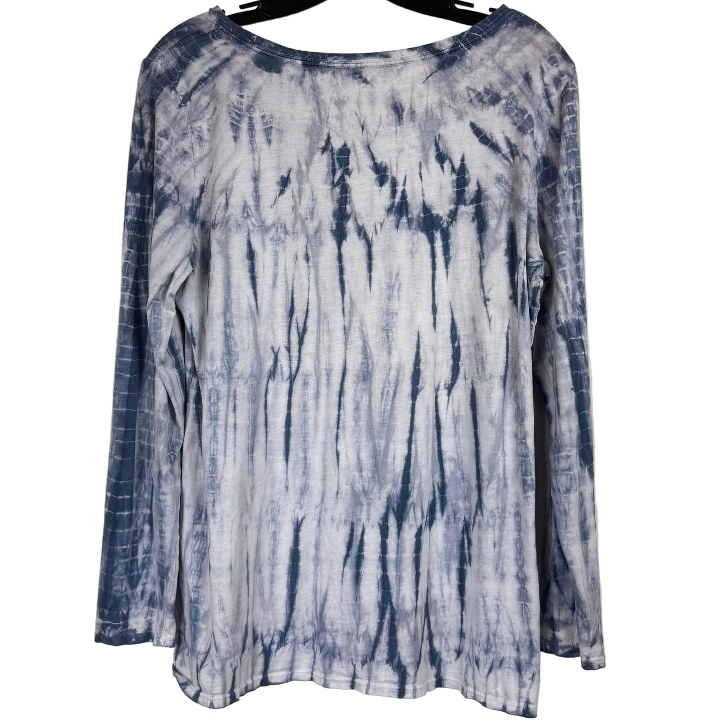 Pure Jill Blue and White Tie-Dye Long Sleeve T-shirt Women's Size Medium