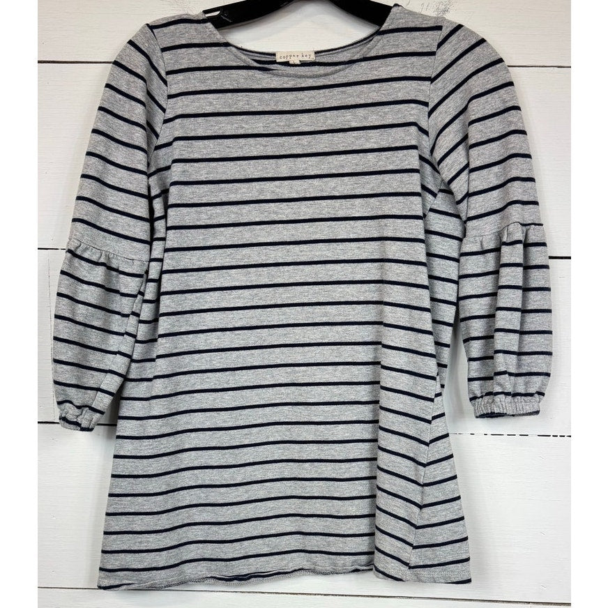 Copper Key Gray Blue Long Sleeve Shirt Girl's Large