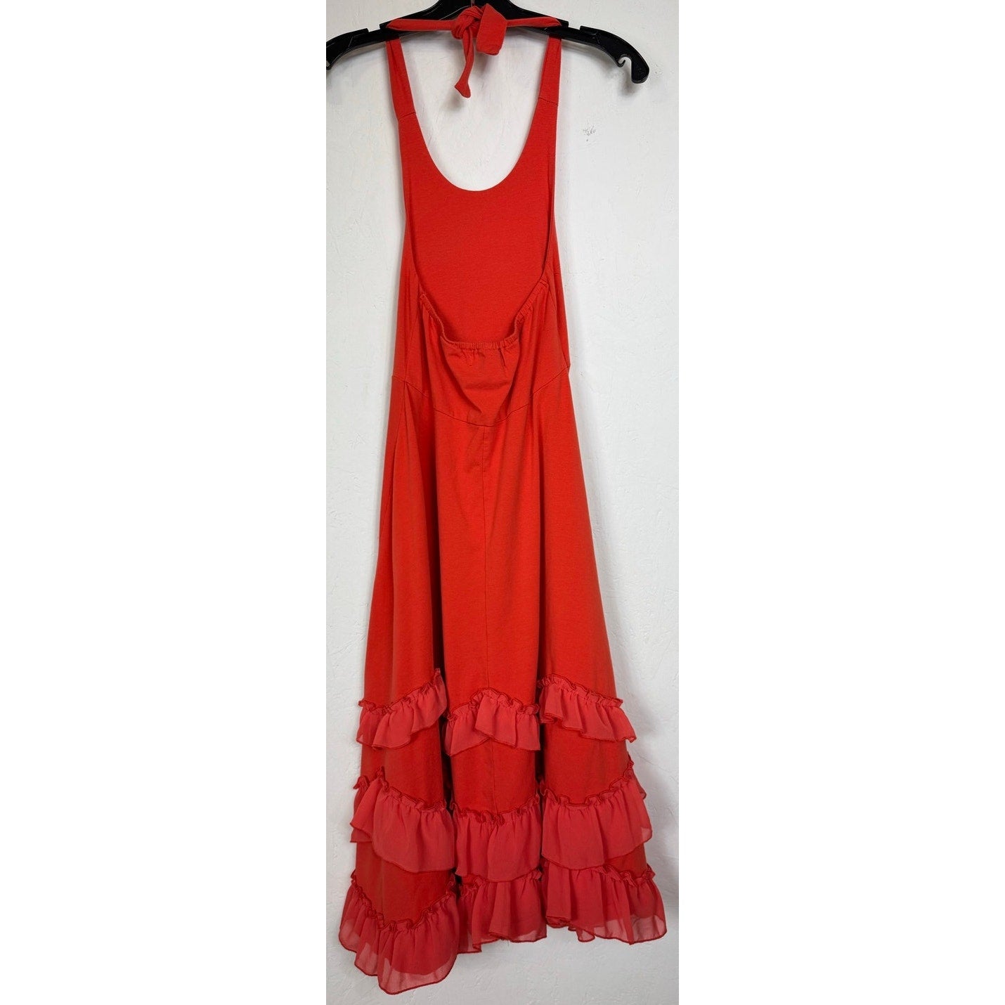 Flowersak Orange Halter Top Maxi Dress Girl's 8