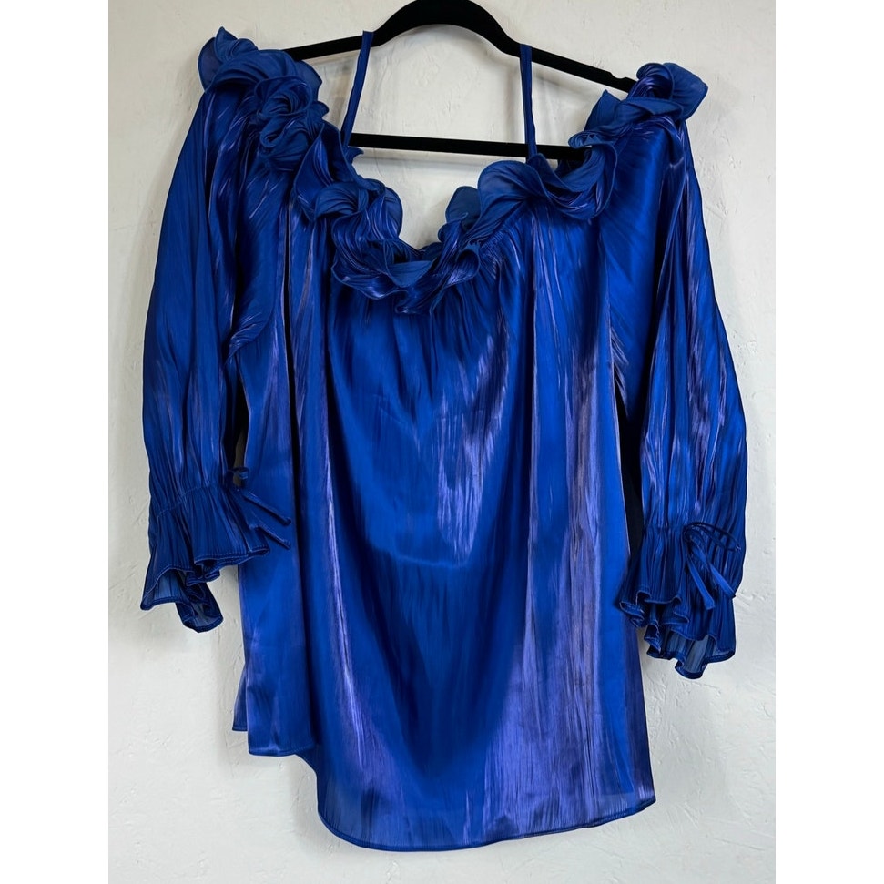 Cato Blue Long Sleeve Blouse Women's 26/28W
