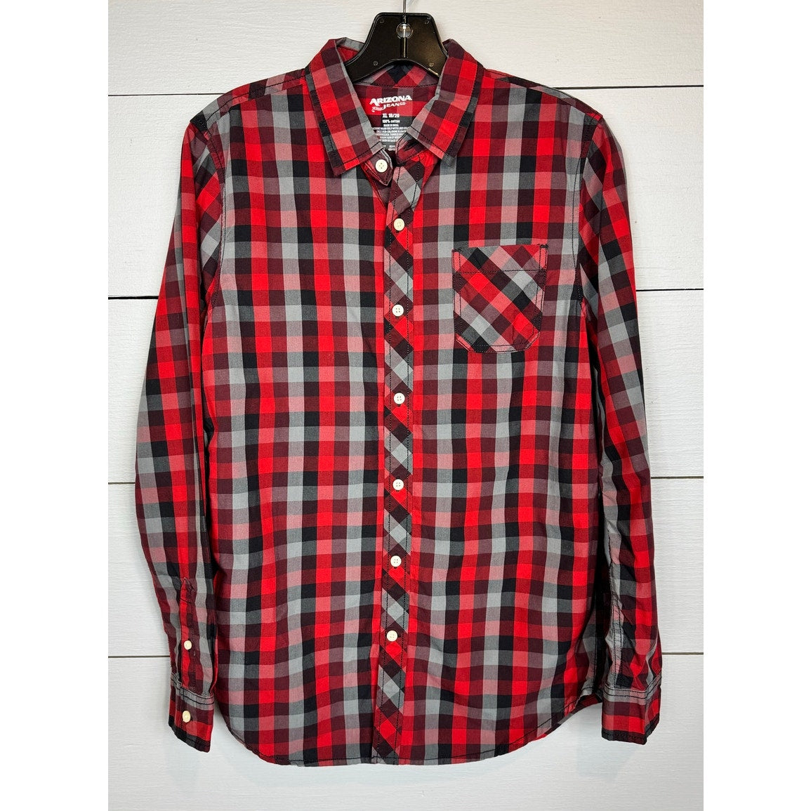 Arizona Long Sleeve Button Up Shirt Boy's Size XL (18/20)