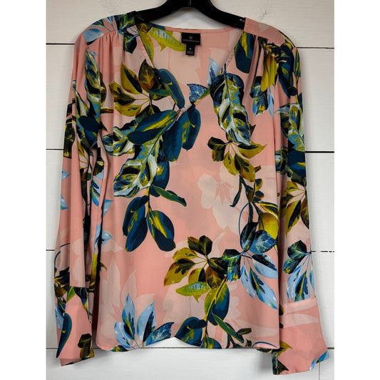Worthington Pink Floral Blouse Women's Size Medium