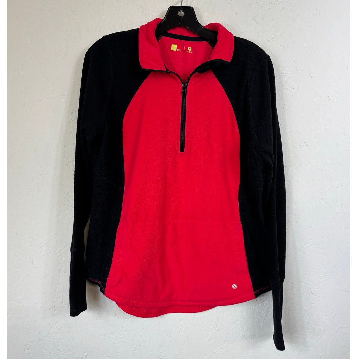 Xersion Red & Black Long Sleeve Fleece Pullover Women's Small