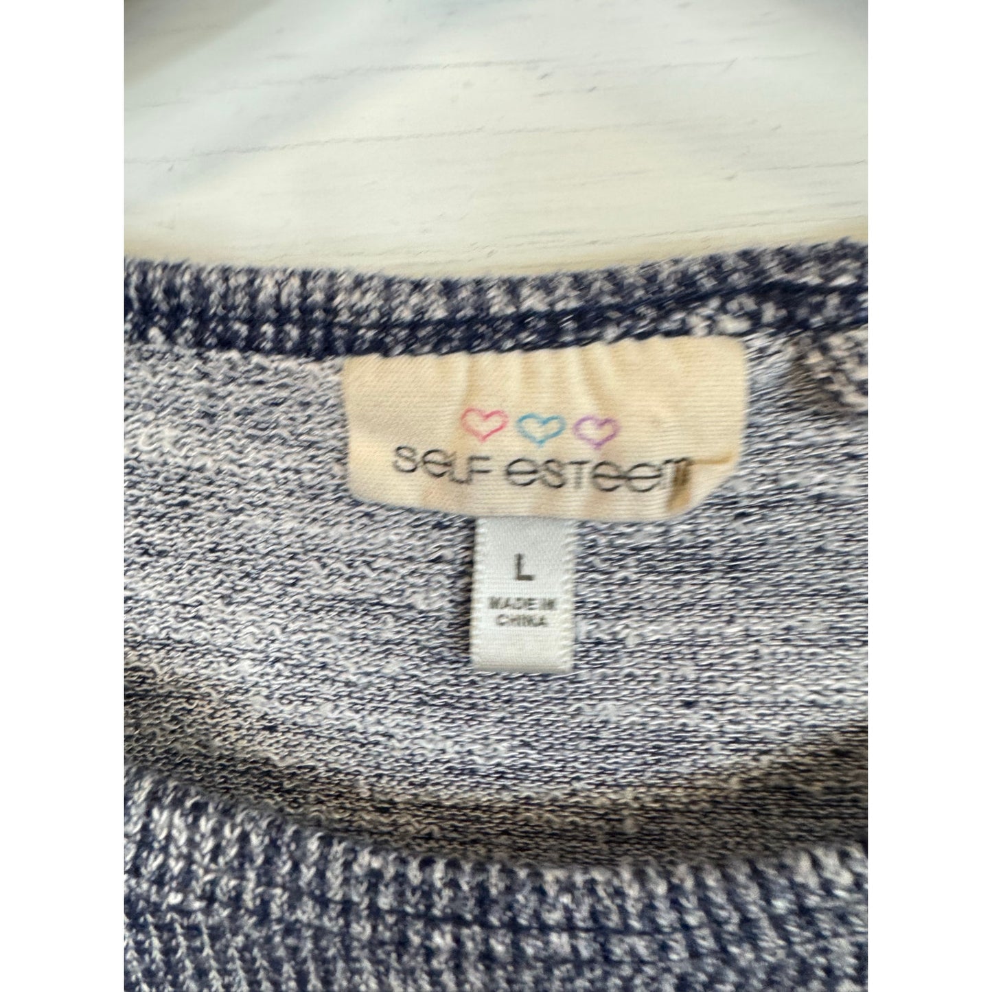Self Esteem Blue 3/4 Sleeve Knit Blouse Girl's Size Large