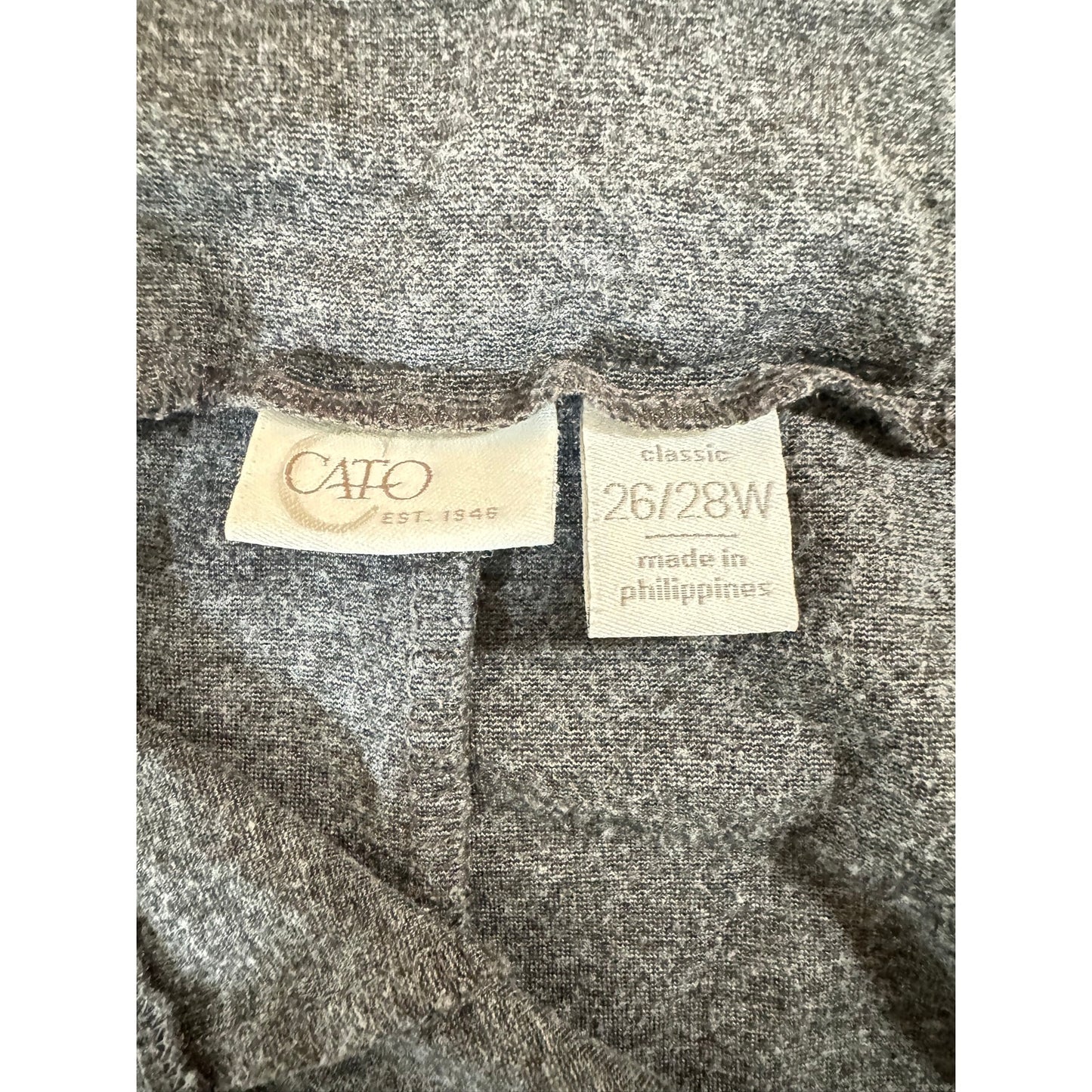 Cato Gray Pull On Cropped Pants Women's 26/28W