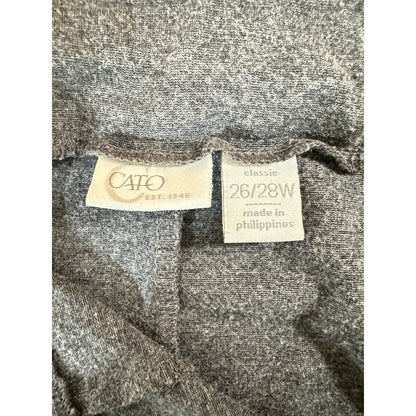 Cato Gray Pull On Cropped Pants Women's 26/28W
