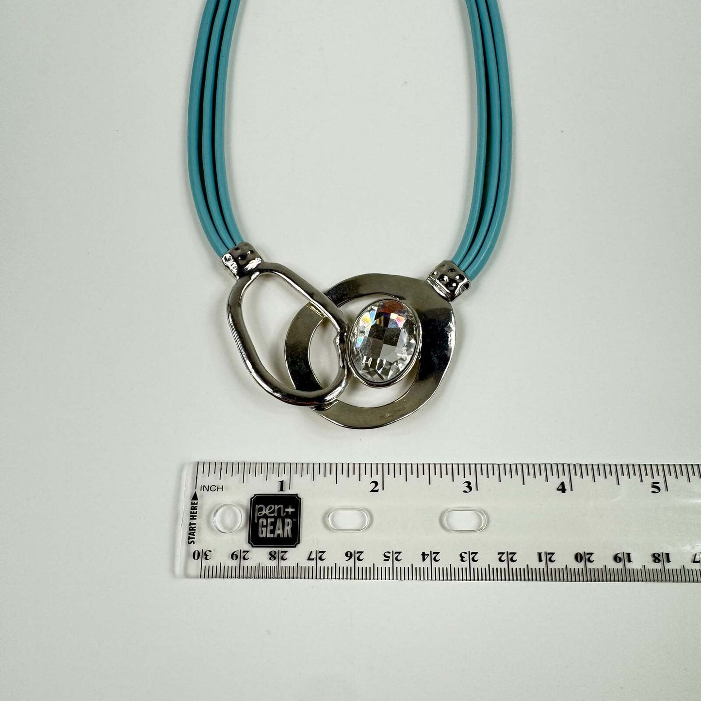 Fashion Jewelry Blue And Silver Multi Strand Statement Women's Necklace