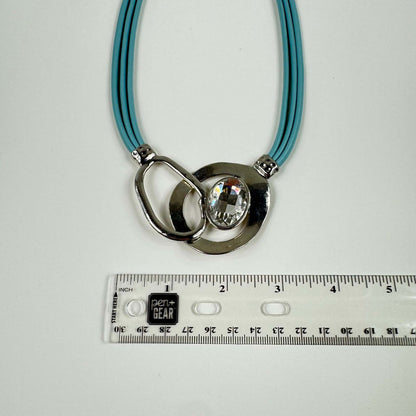 Fashion Jewelry Blue And Silver Multi Strand Statement Women's Necklace