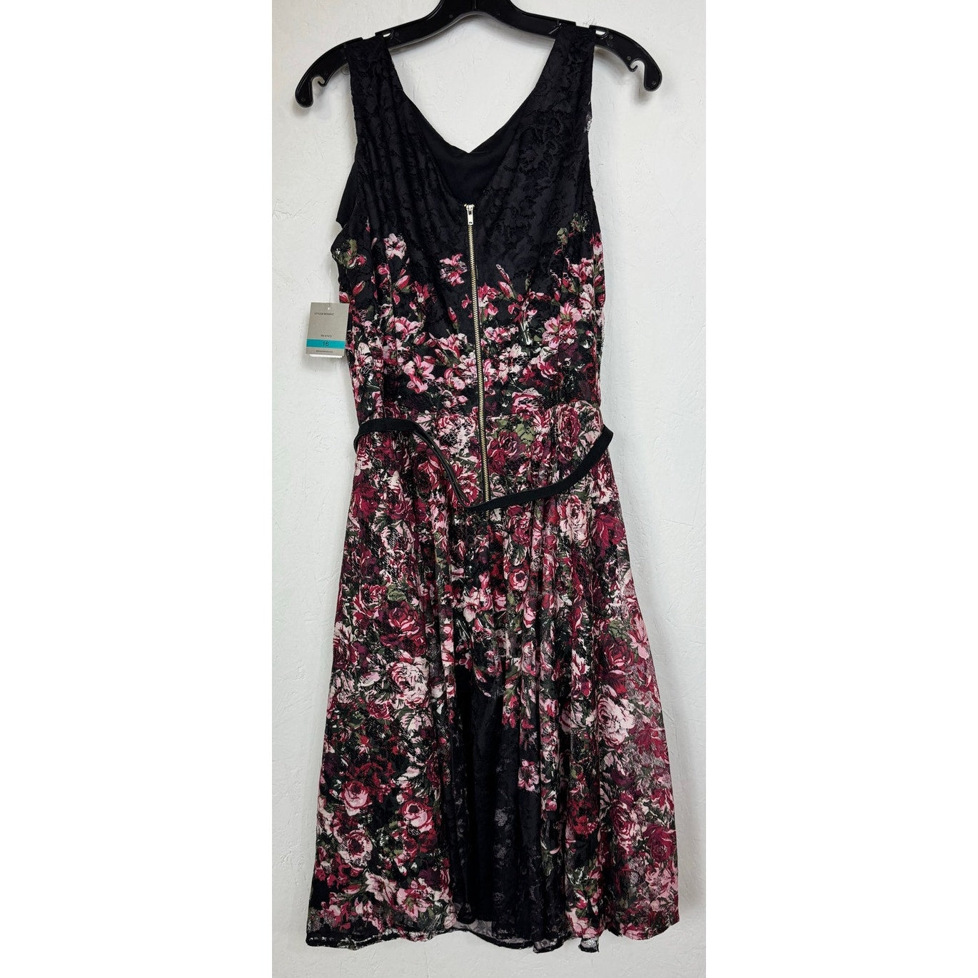Danny & Nicole Black Sleeveless Knee Length Dress Women's 16