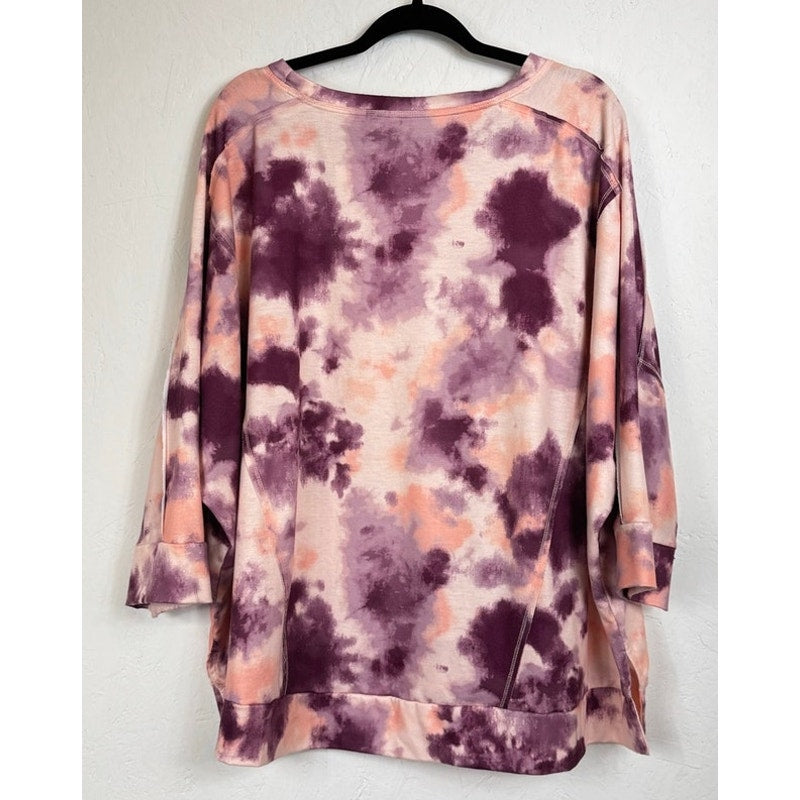 Live Well Pink & Purple 3/4 Sleeve Blouse Women's 22/24W
