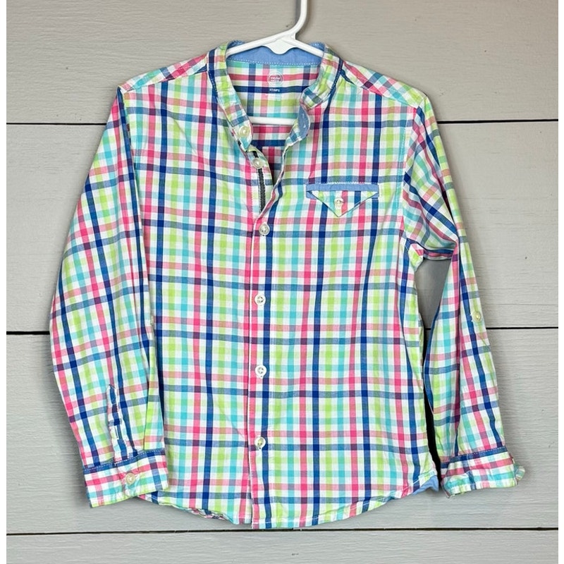 Wonder Nation Long Sleeve Button Up Shirt Boy's Size 5t