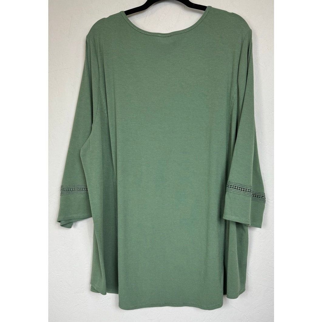 Avenue Green 3/4 Sleeve Blouse Women's 26/28