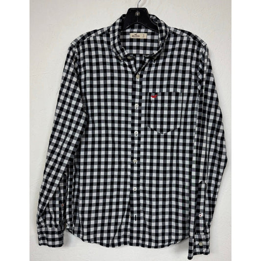 Hollister Black And White Button Up Shirt Men's Size Small