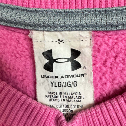 Under Armour Pink Long Sleeve Sweatshirt Girl's Size Youth Large